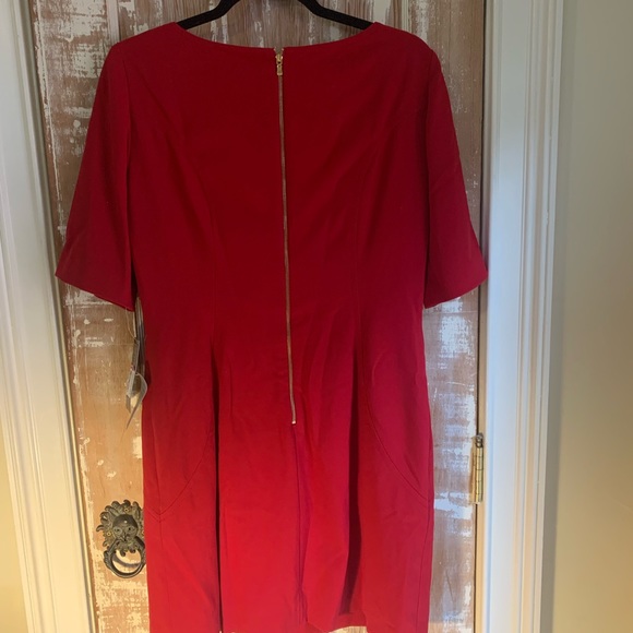 Red 3/4 length sleeve dress from Tahari - Picture 2 of 3